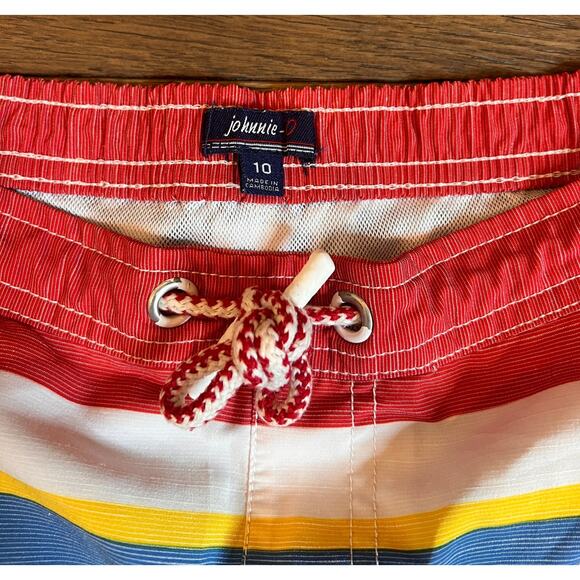 Johnnie-O Boys Swim‎ Trunks Size 10 Striped Swimsuit Shorts Beach Pool - Picture 3 of 8